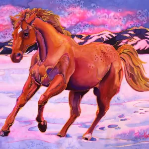 high plains drifter silk painting by Pamela Kraft