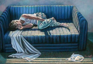 sleepy head pastel by Pamela Kraft